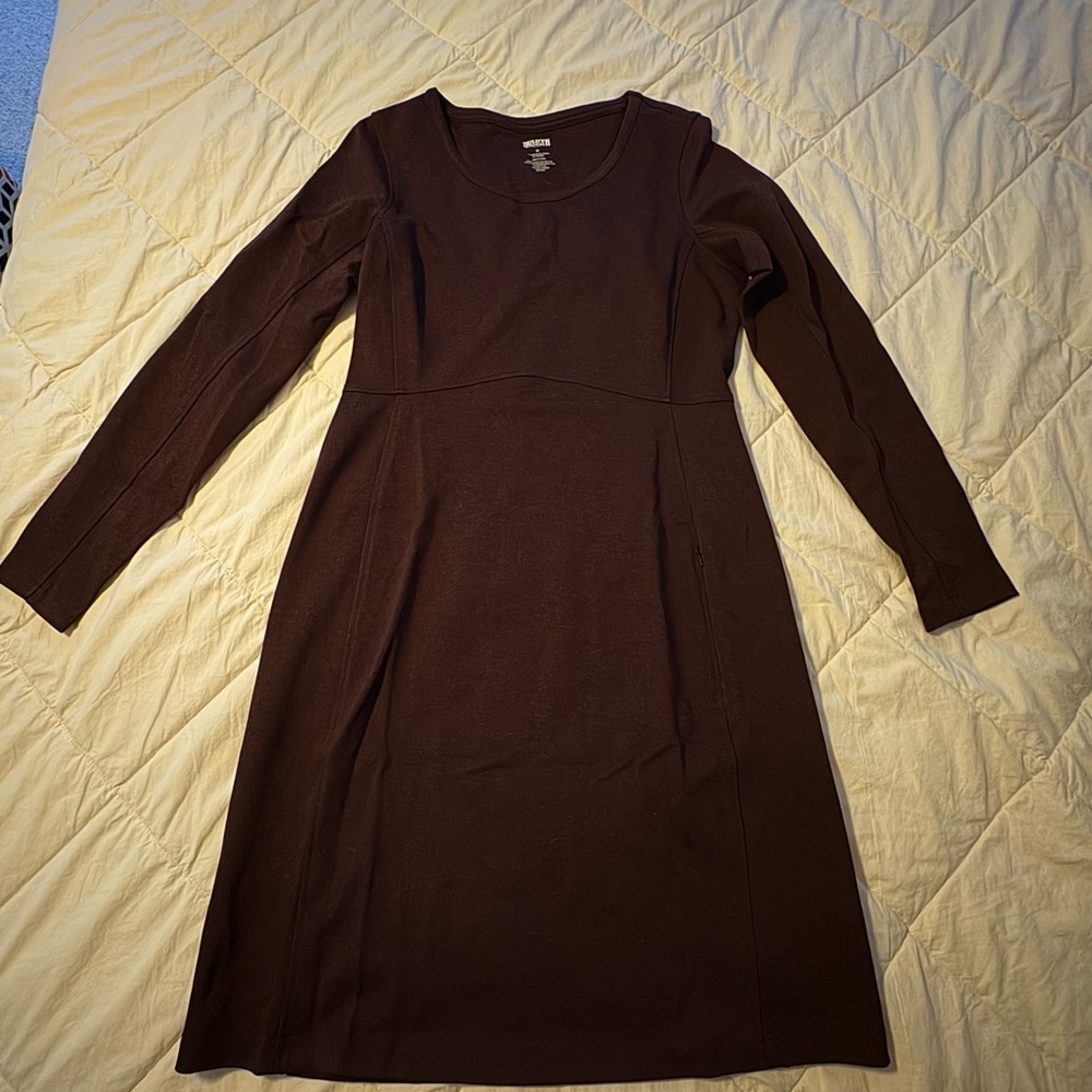 Duluth Trading Company Purple Long Sleeve Midi Dress